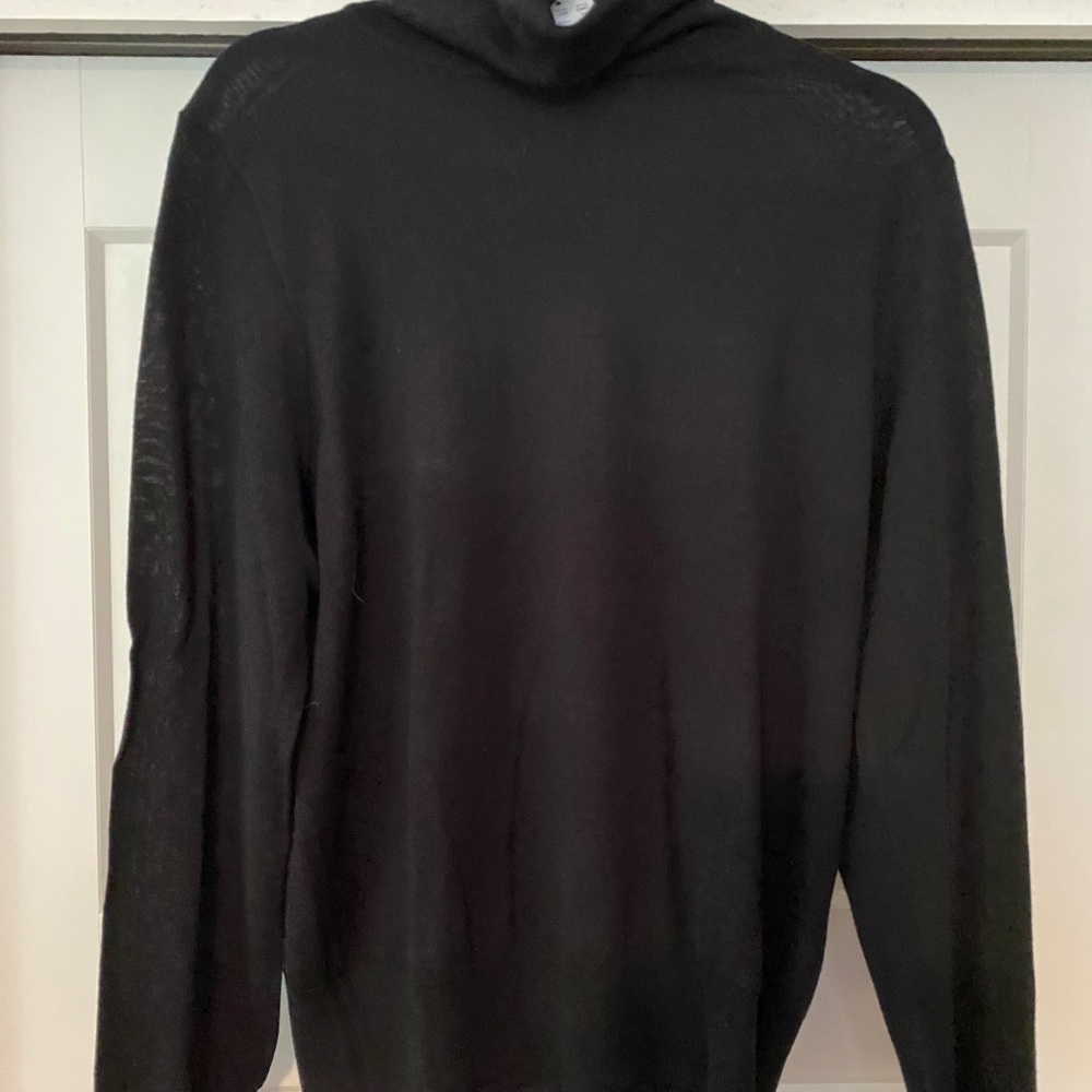 Black Merino Wool Turtleneck, NWT - Picture 2 of 3